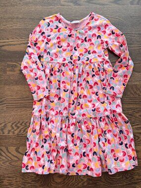 Hanna Andersson Multi-colored Long sleeve Tiered dress size 120 cm 6 7